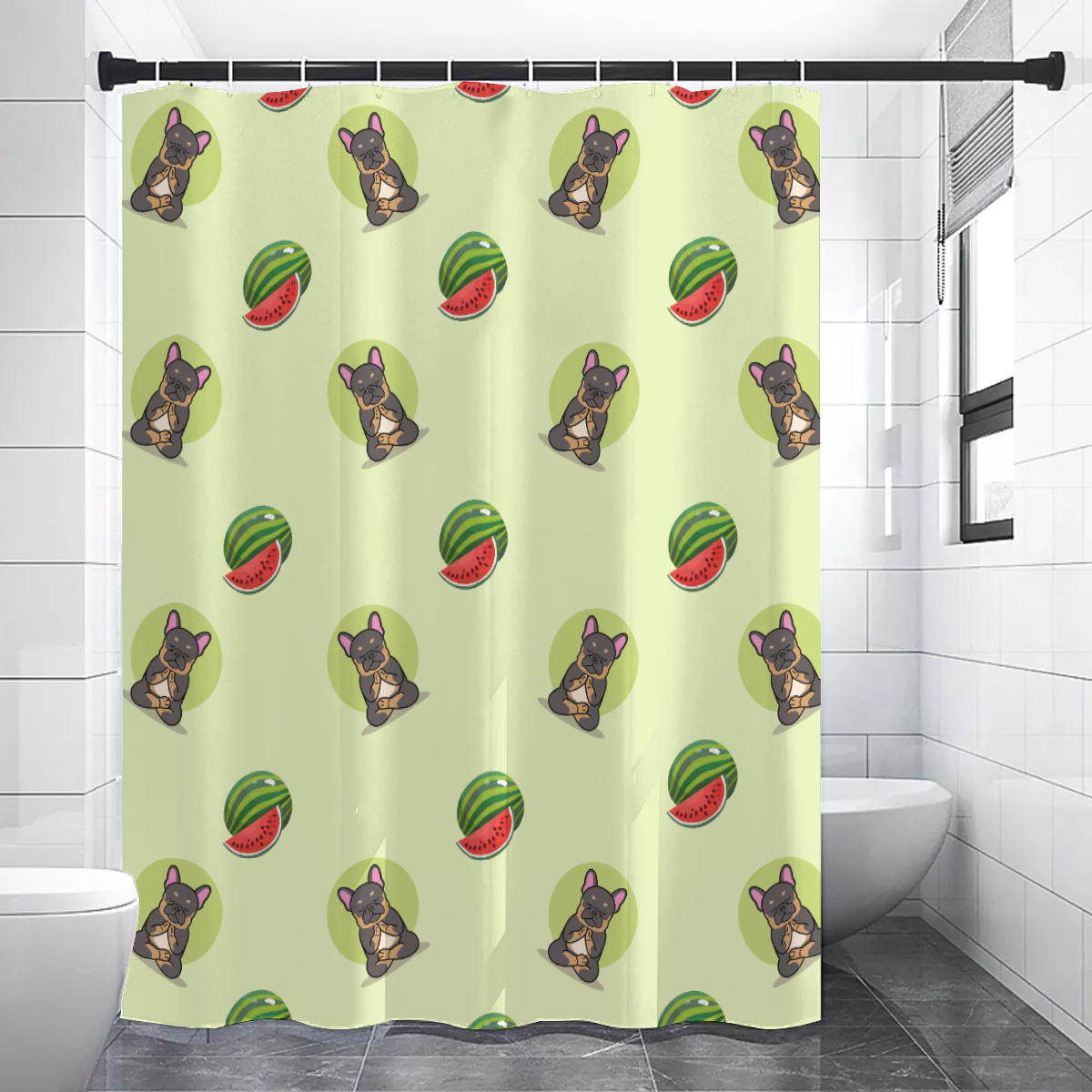Rocky - Comfortable Shower Curtains For Frenchie Pups | Vet-recommended