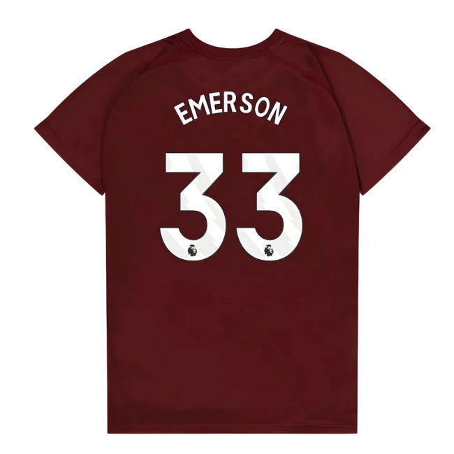 Football West Ham United Poly T Shirt Claretblue Kids Emerson #33 D...