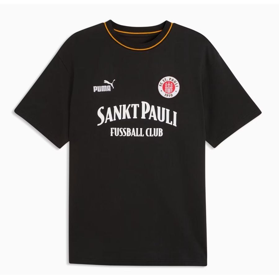 St. Pauli T Shirt Retro Puma Jet Black/puma Pure White