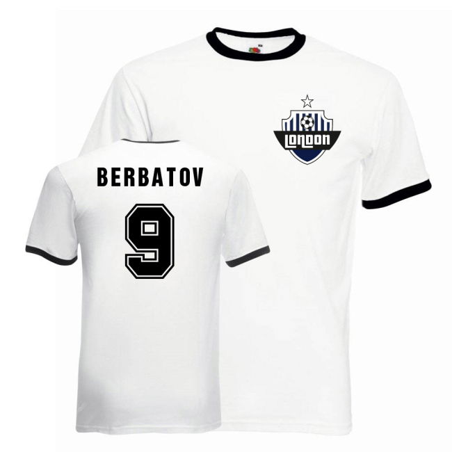 Dimitar Berbatov Tottenham Ringer T-Shirt - white-black