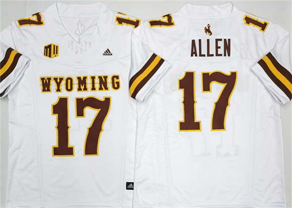 Men's WYO Cowboys White 2026 college football Josh Allen #17