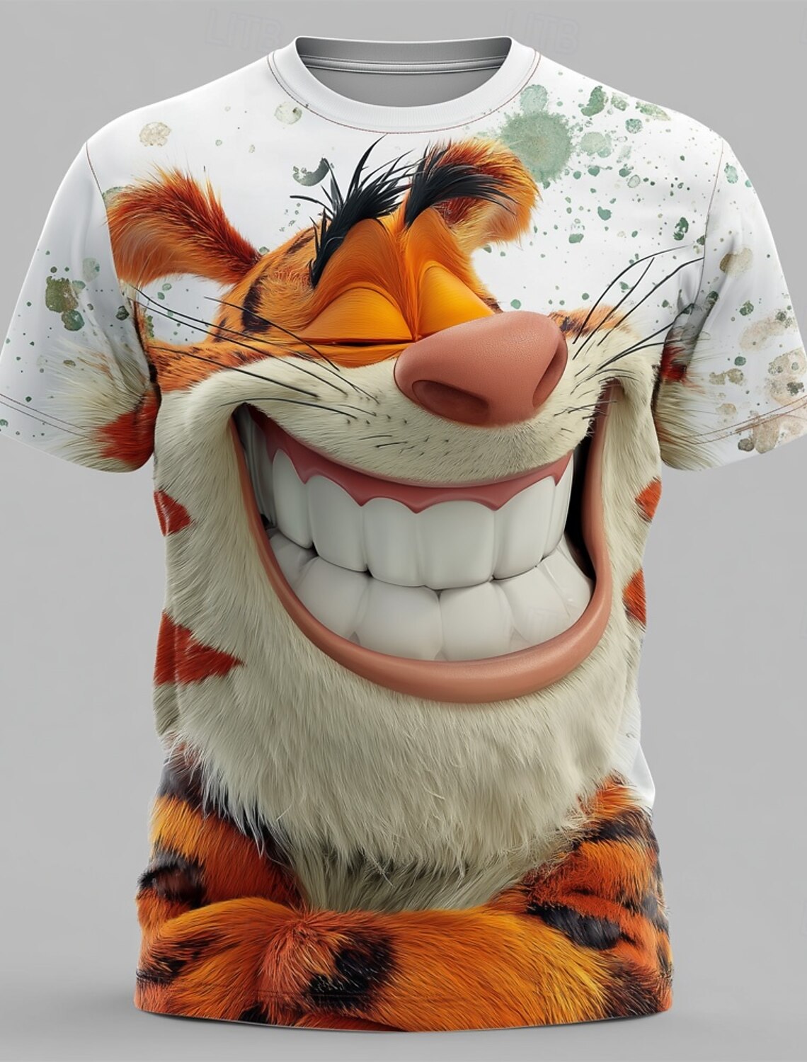 Men's Unisex Cat 3D Shirt T Tee Short Sleeve Print Crew Neck Designer