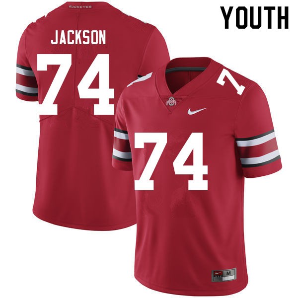 Youth Ohio State Buckeyes #74 Donovan Jackson Red Nike Stitch Jersey