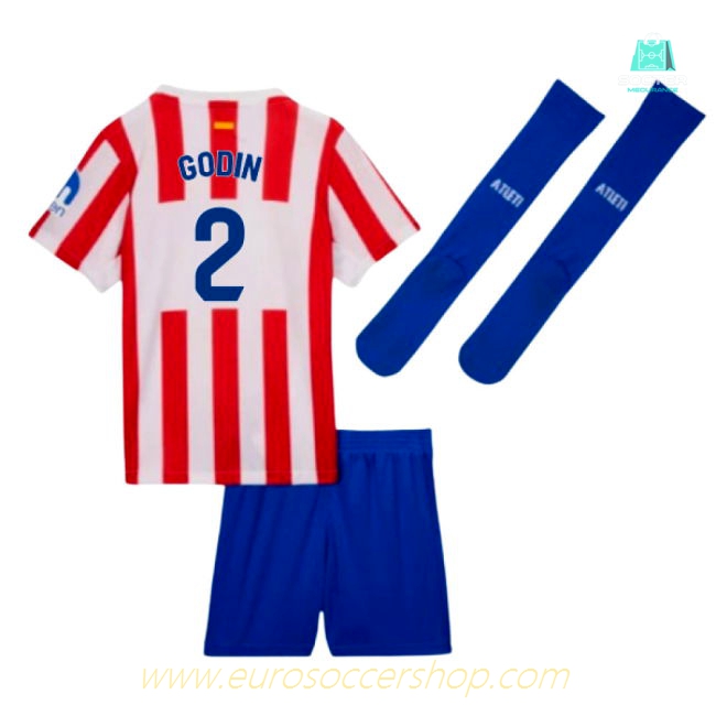 2025-2026 Atletico Madrid Home Little Boys Mini Kit (Godin 2)