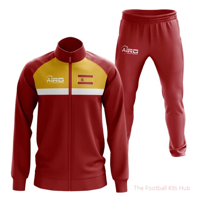Men Spain Concept Football Tracksuit (Red) UEFA Euro