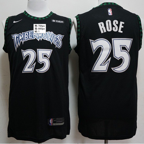 LAC Black Nike M. Timberwolves #25 NBA Jersey Game Day Wear Quality
