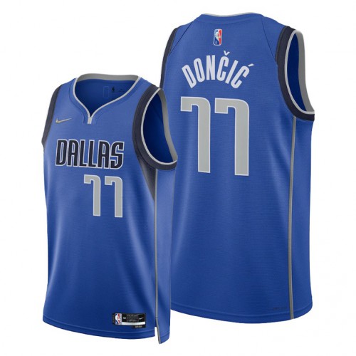 Blue Nike Luka Doncic #77 Mavericks Jersey - High-Quality Polyester