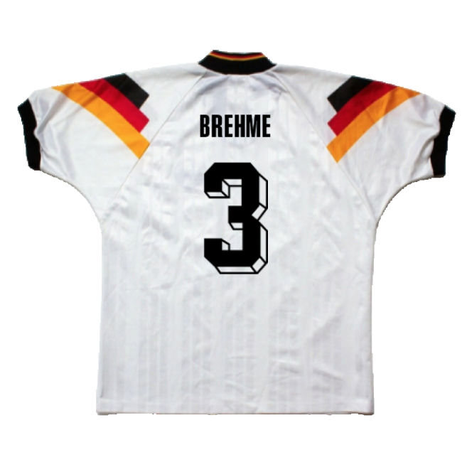 Brehme 3 Player Issue Style Germany Home Professional Jersey 1992-1993