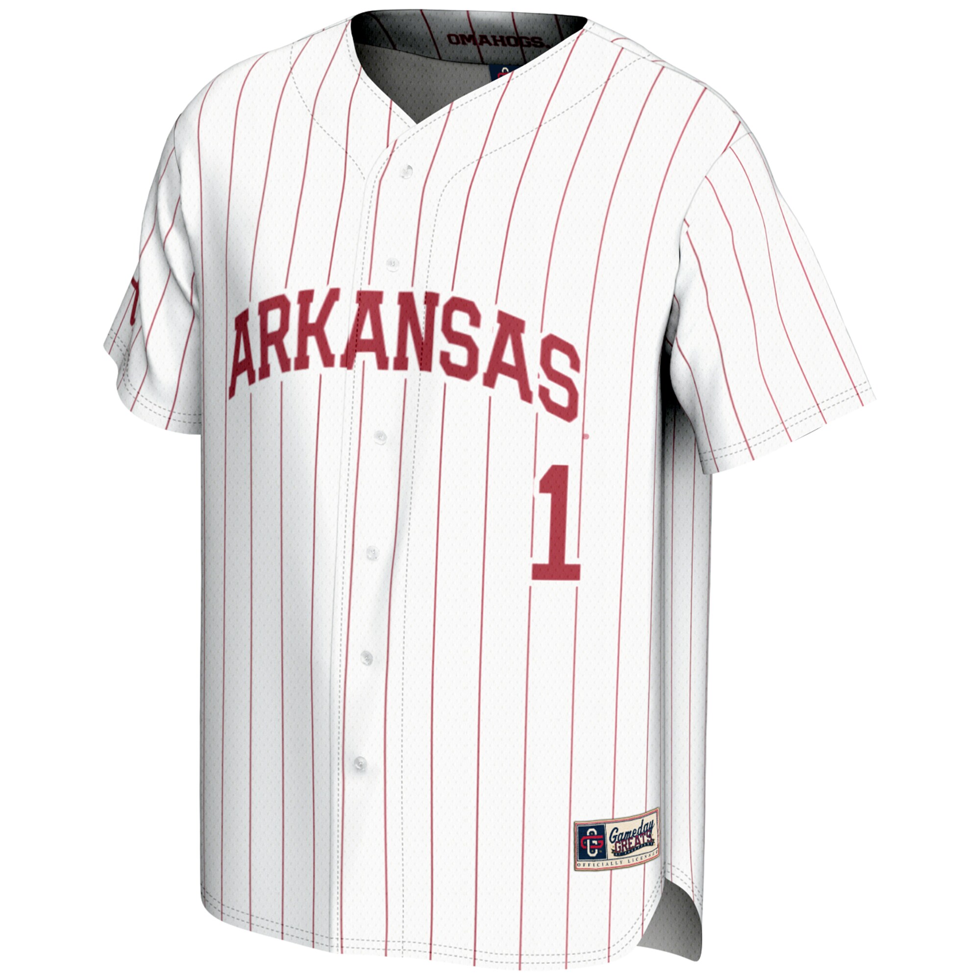 [DDG] Arkansas Razorbacks GameDay Greats Lightweight Baseball Jersey - White