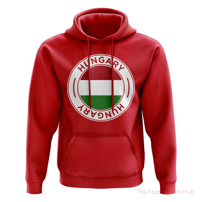 Men Hungary Football Badge Hoodie (Red) UEFA Euro