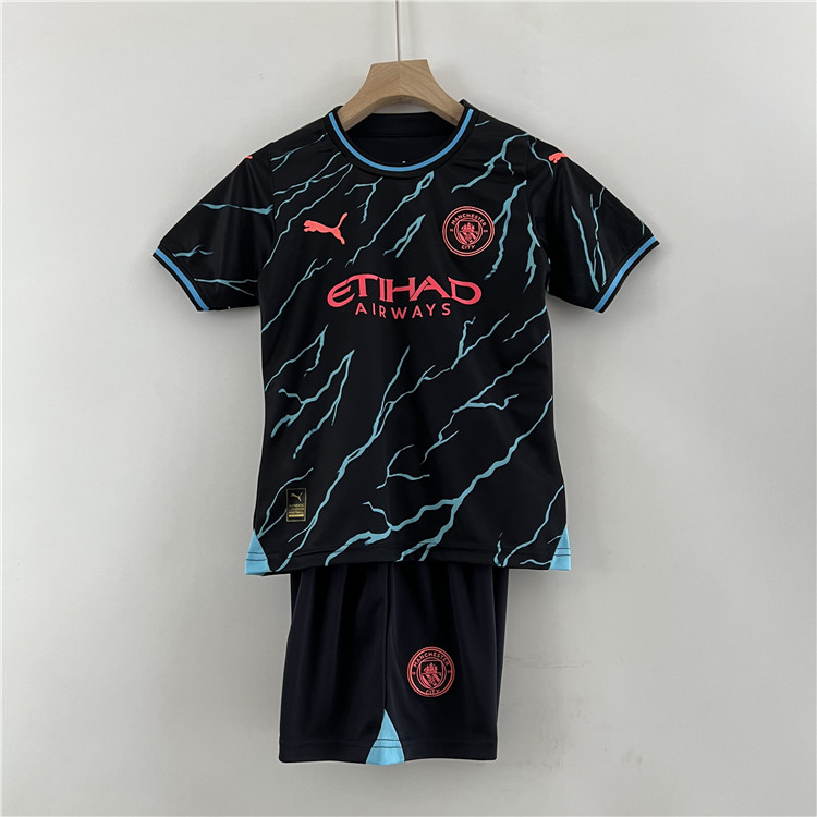 Lightweight Man City Kids Manchester City 2324 Third Kit ShirtShorts
