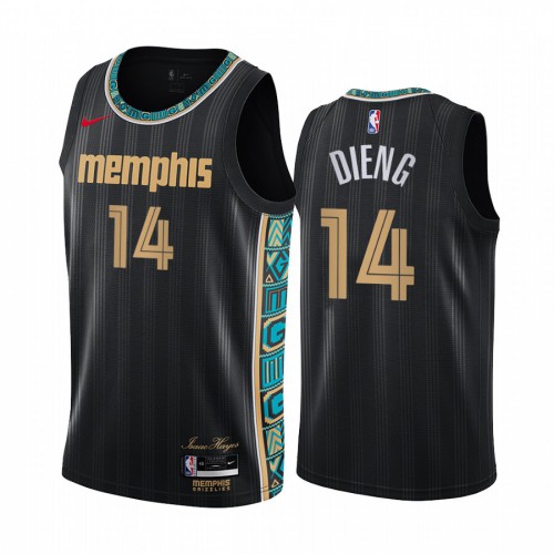 Nike Memphis Grizzlies #14 Gorgui Dieng Black NBA Swingman 2020-21 City Edition Jersey Mens