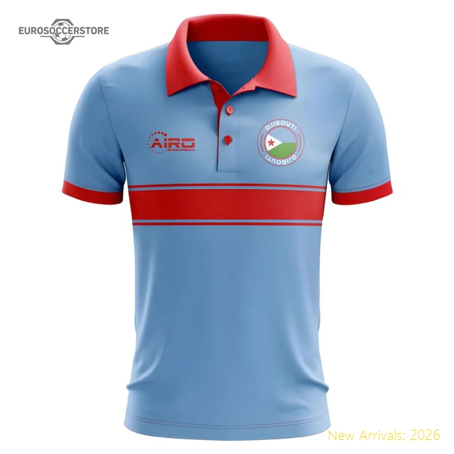 Djibouti Concept Stripe Polo Stadium Wear Jersey Supporter Exclusive