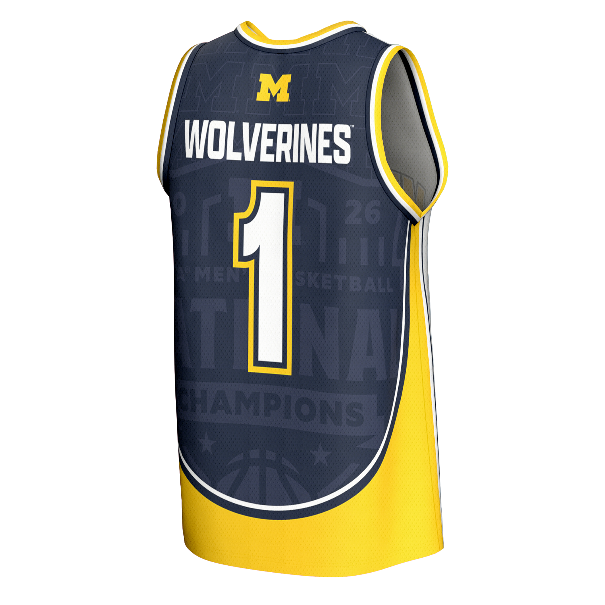 Michigan Wolverines GameDay Greats Unisex 2026 NCAA Men's Basketball National Champions #1 Commemorative Fashion Jersey - White