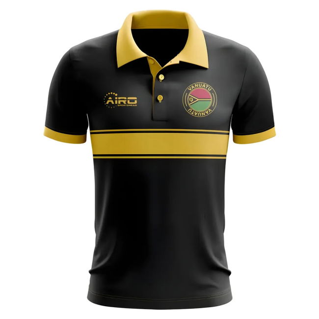 Player Vanuatu Concept Stripe Polo Shirt (Black) Replica