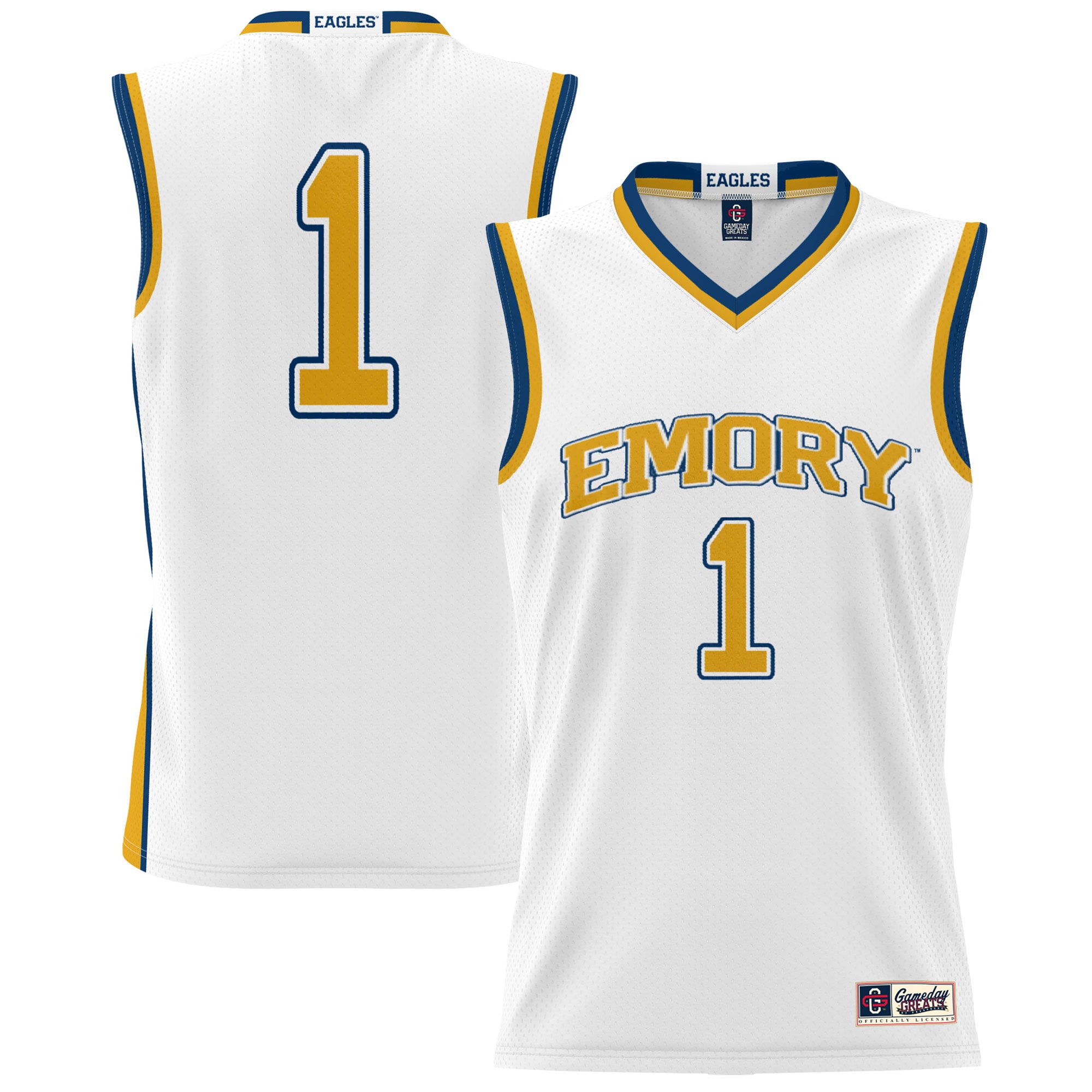 [NJP] Emory Eagles GameDay Greats Unisex Lightweight Basketball Jersey - White