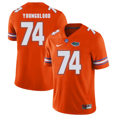 Men's None #74 Jack Youngblood Orange 2024 authentic game day Jersey