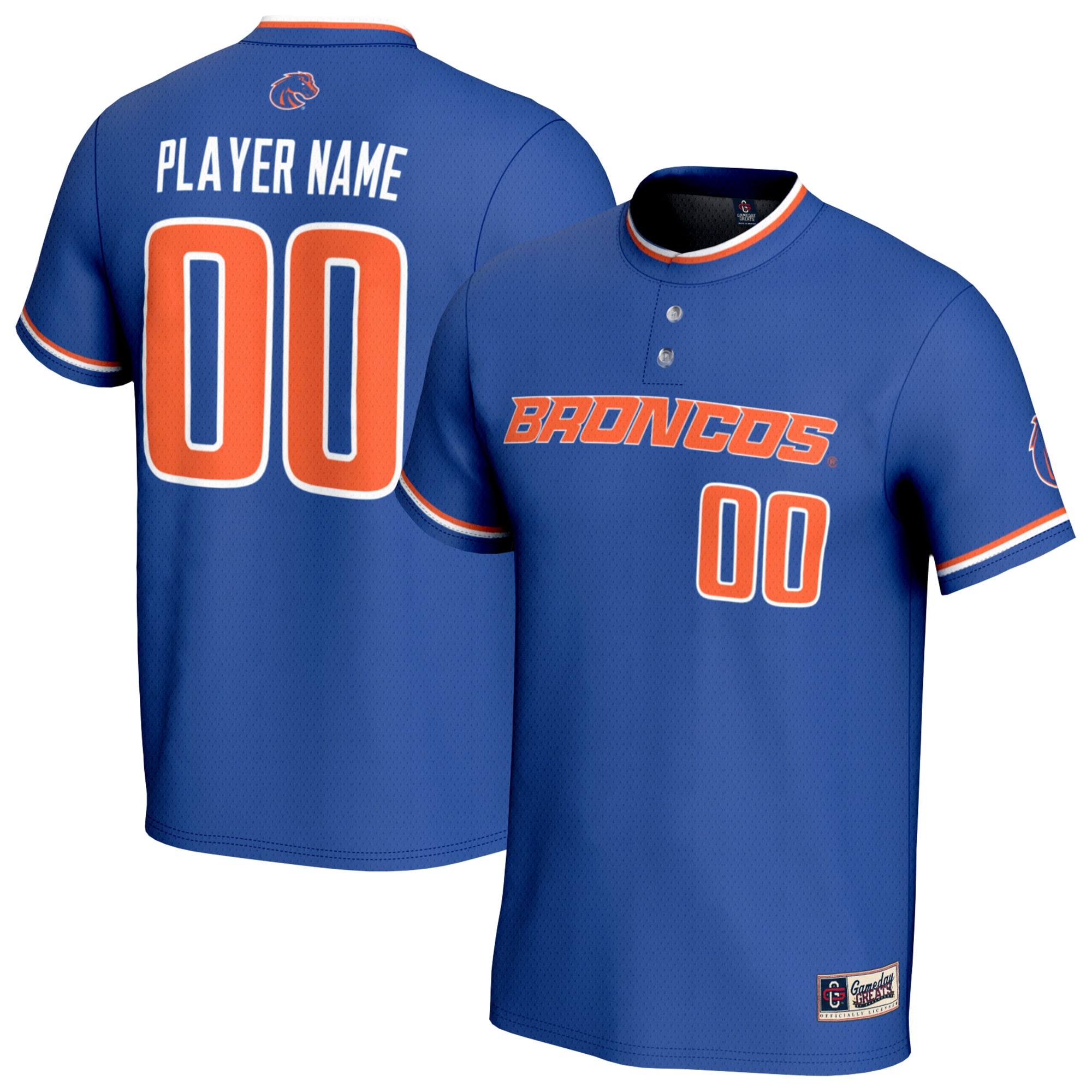 [NJP] Boise State Broncos GameDay Greats Unisex Lightweight Collegiate Softball NIL Pick-A-Player Fashion Jersey - Royal
