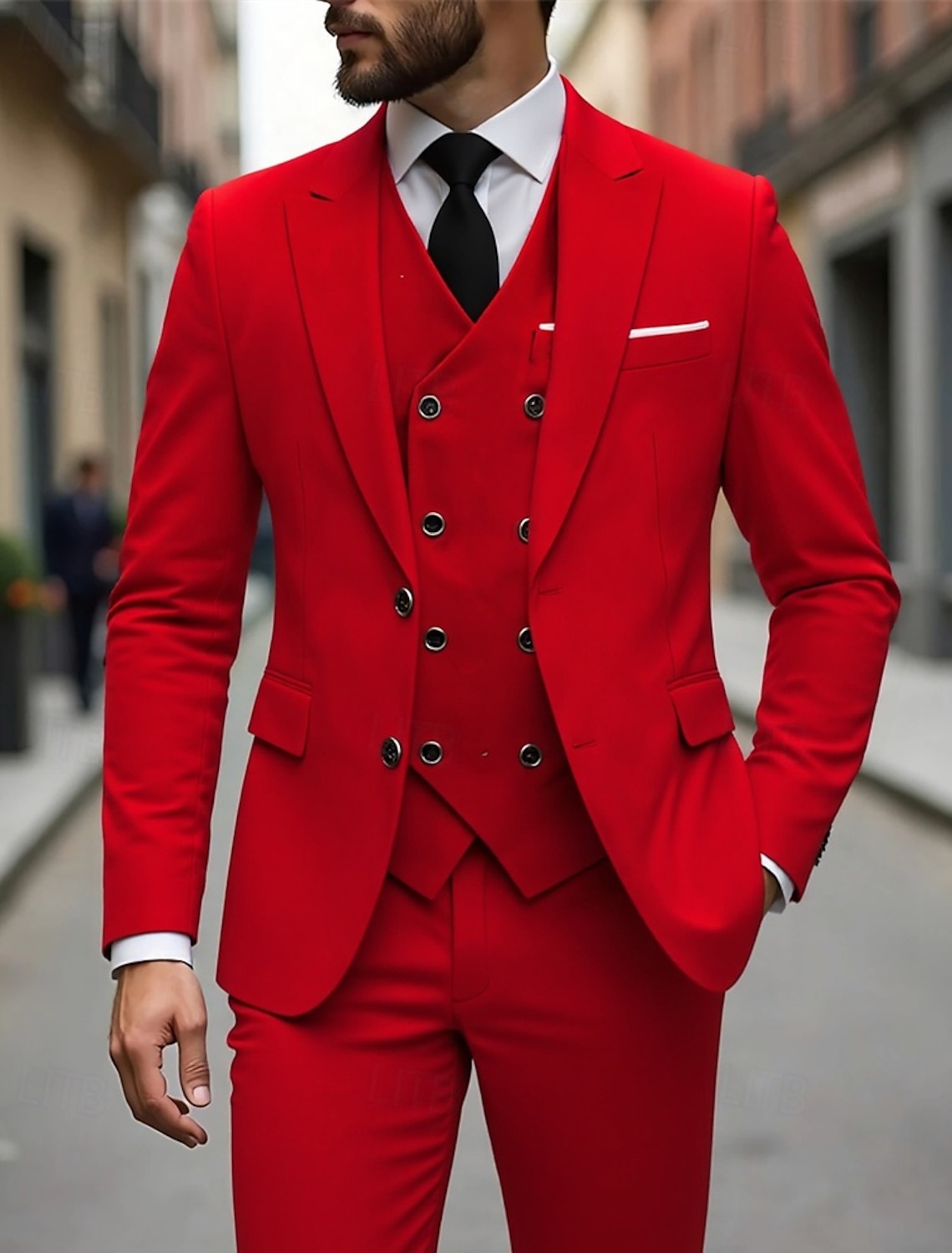 Men's Blazer+Vest+Dress Pants Blazer Vest Set Business Cocktail Party