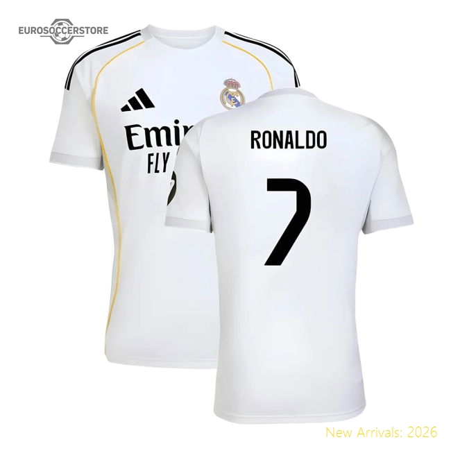 2025-2026 Real Madrid Home Official Jersey Ronaldo Performance Fabric