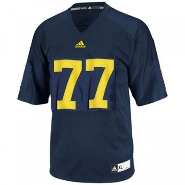 Mw Blue #77 Adidas Men Blue Authentic Game Jersey Football Jersey