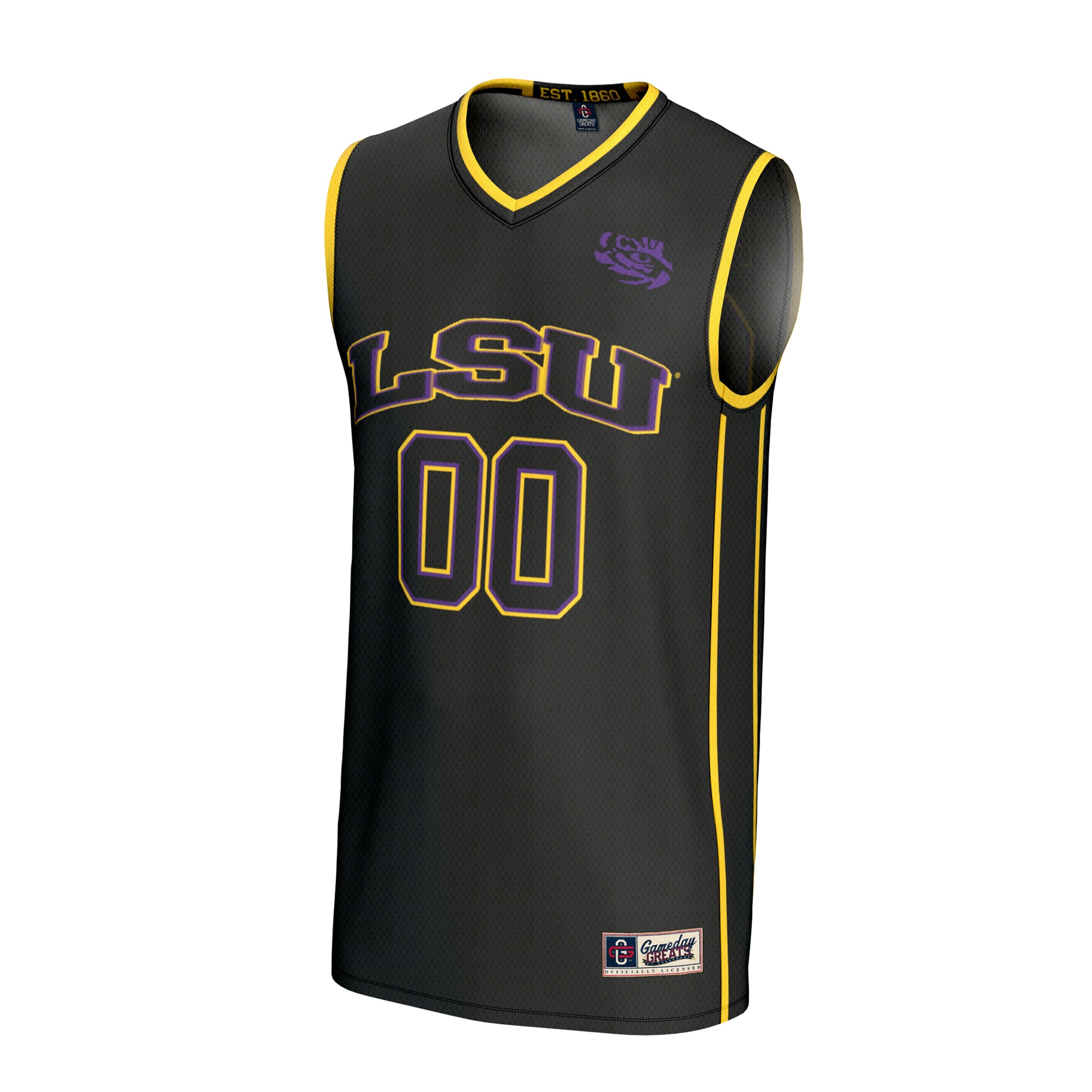 [DDG] LSU Tigers GameDay Greats Unisex Lightweight Collegiate Men's Basketball NIL Pick-A-Player Fashion Jersey - Black