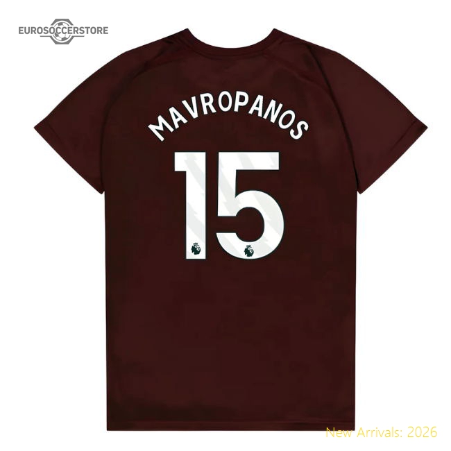 West Ham United Poly T-Shirt Claret/Blue - Youth Mavropanos 15