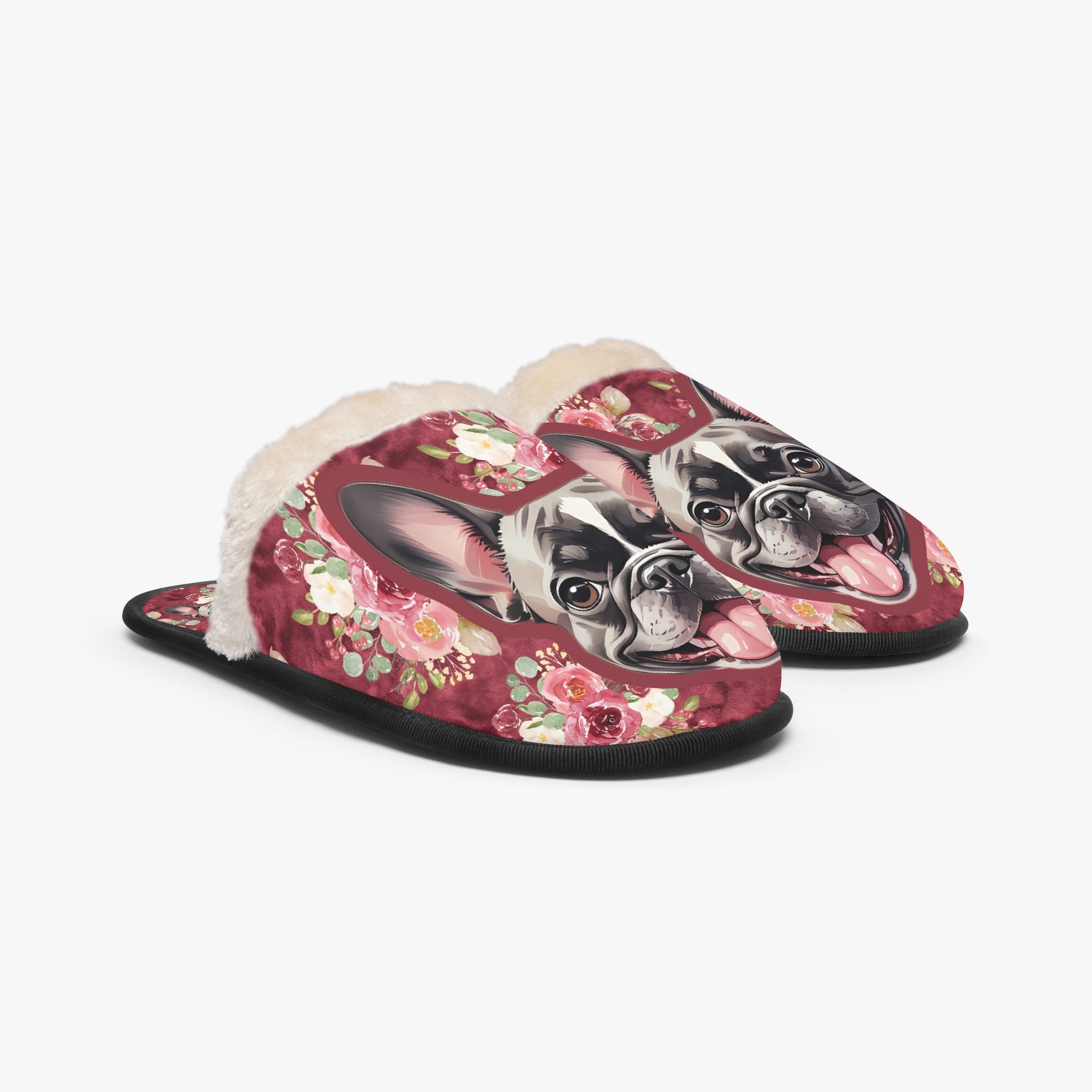 French Bulldog Amber Cozy Winter Slippers Frenchie Paw Protection