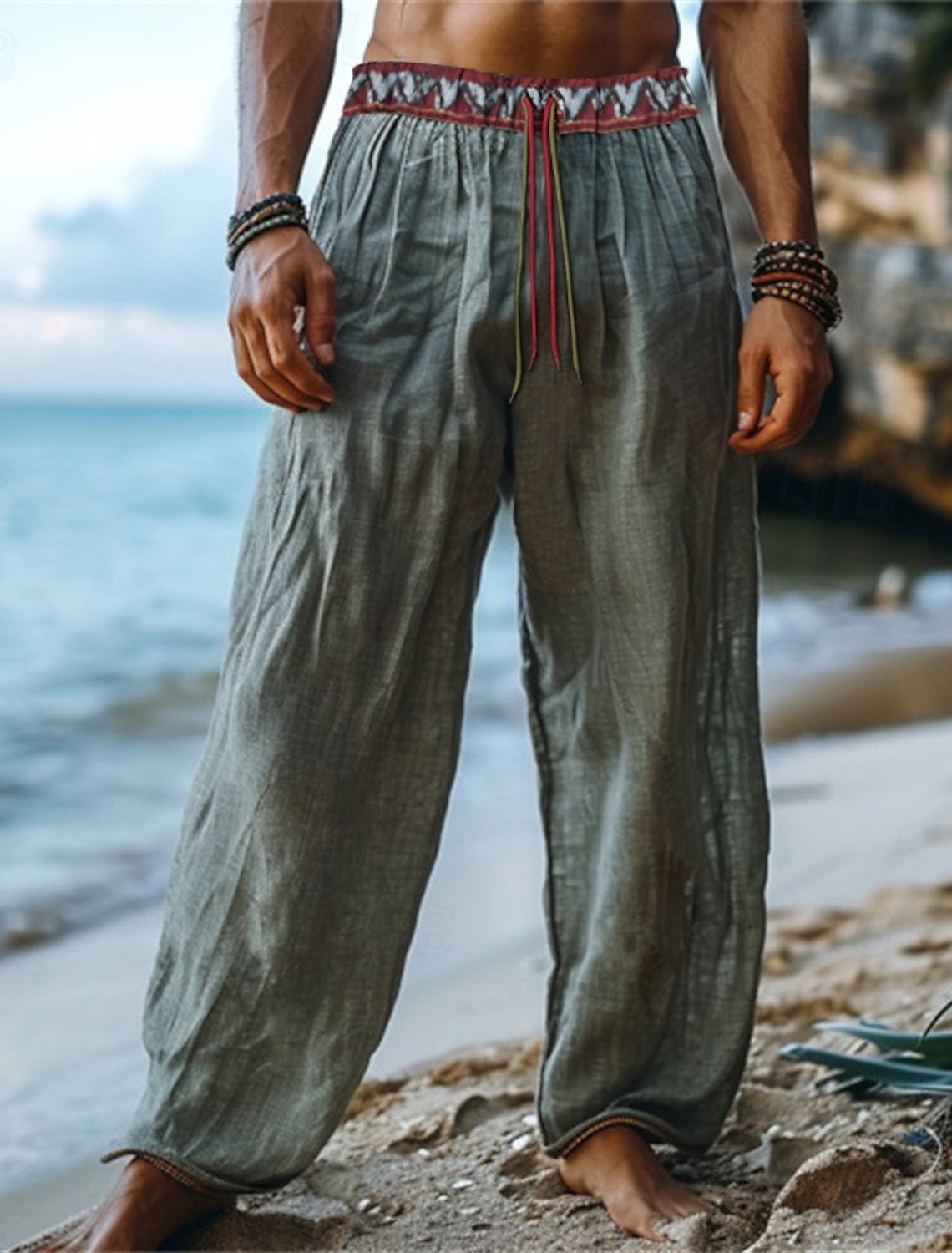 Men's Shirt Linen Viking Style Summer Beach Wear Plain Vacation