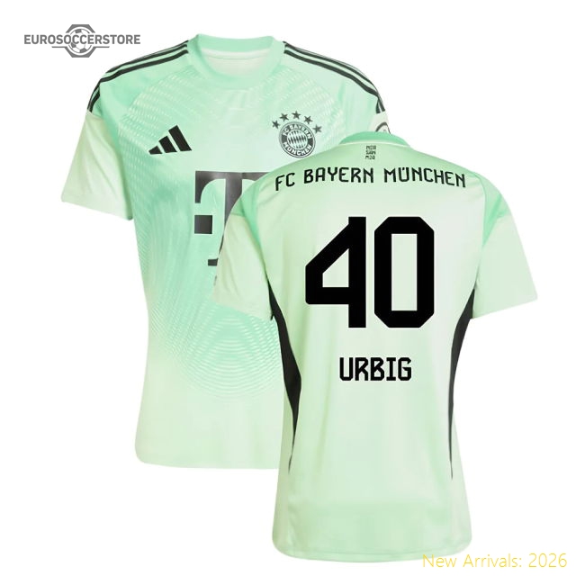 Popular 2025-2026 Bayern Munich Home Goalkeeper Shirt (Glory Mint) (Urbig