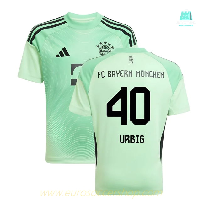 2025-2026 Bayern Munich Home Goalkeeper Shirt (Glory Mint) - Kids (Urbig 40)