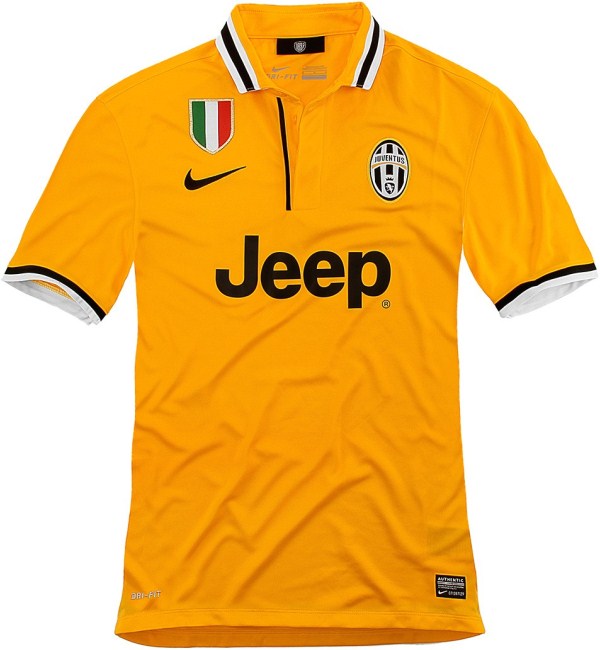13-14 Juventus Away Yellow Jersey ShirtPlayer Version - Official
