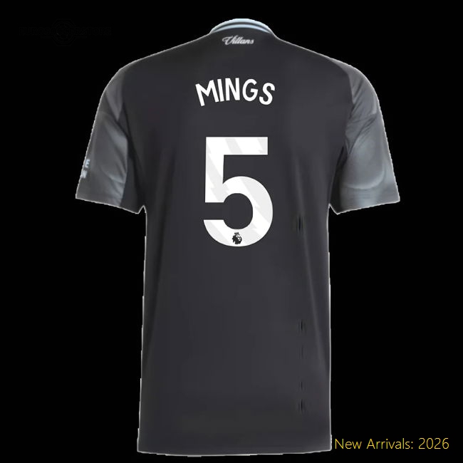 2025-2026 Aston Villa Away Shirt (Mings 5) In Multiple Adult Sizes