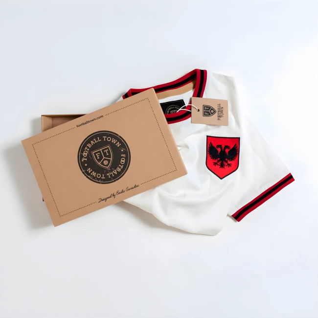 Vintage Albania White Shqiponjë Soccer Shirt