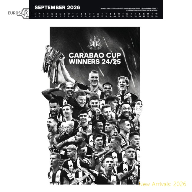 Newcastle United Fc Deluxe Calendar 2026 In Multiple Youth Sizes