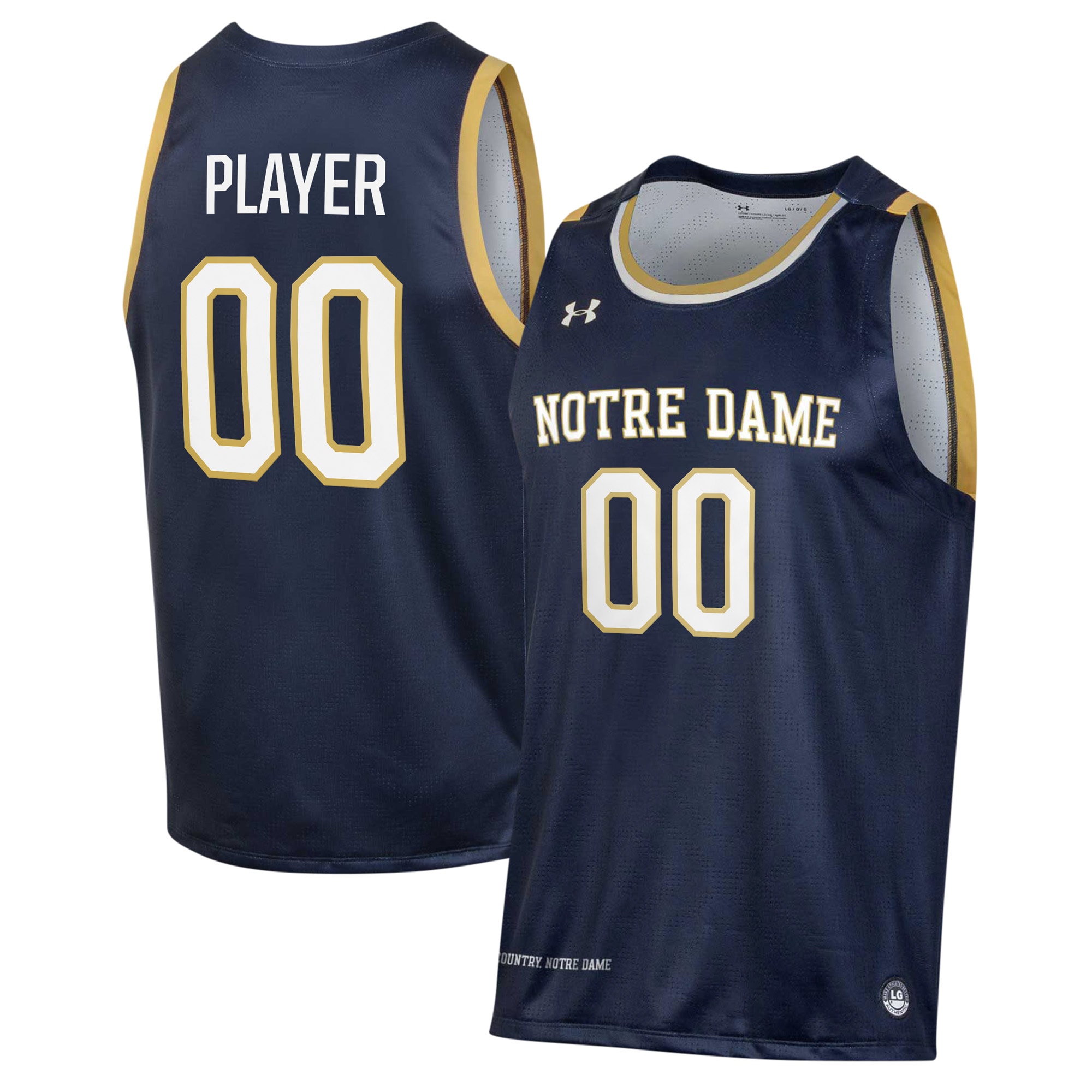 [NJP] Notre Dame Fighting Irish Pick-A-Player NIL Men's Basketball Jersey - Navy