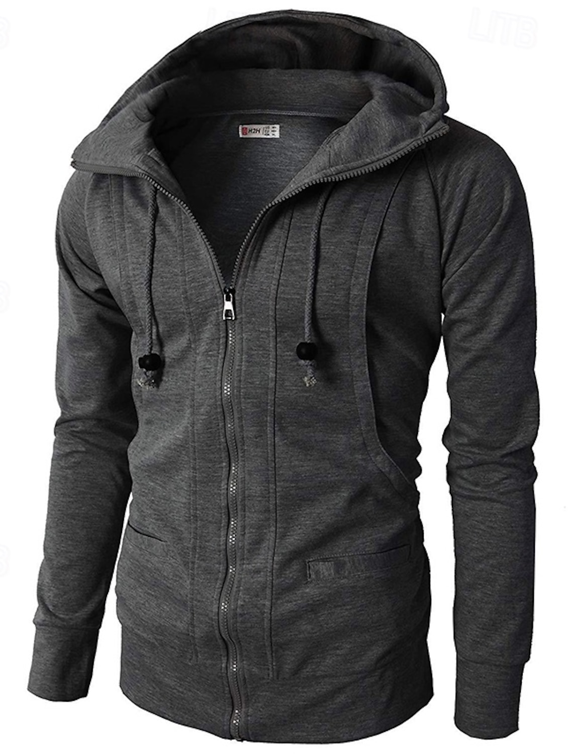 Men's Hoodie Full Zip Hoodie Fleece Hoodie Wine Red Black Army Green Navy Blue Khaki Hooded Plain Patchwork Sports & Outdoor Casual Daily Streetwear Cool Sportswear Spring & Fall Clothing Apparel