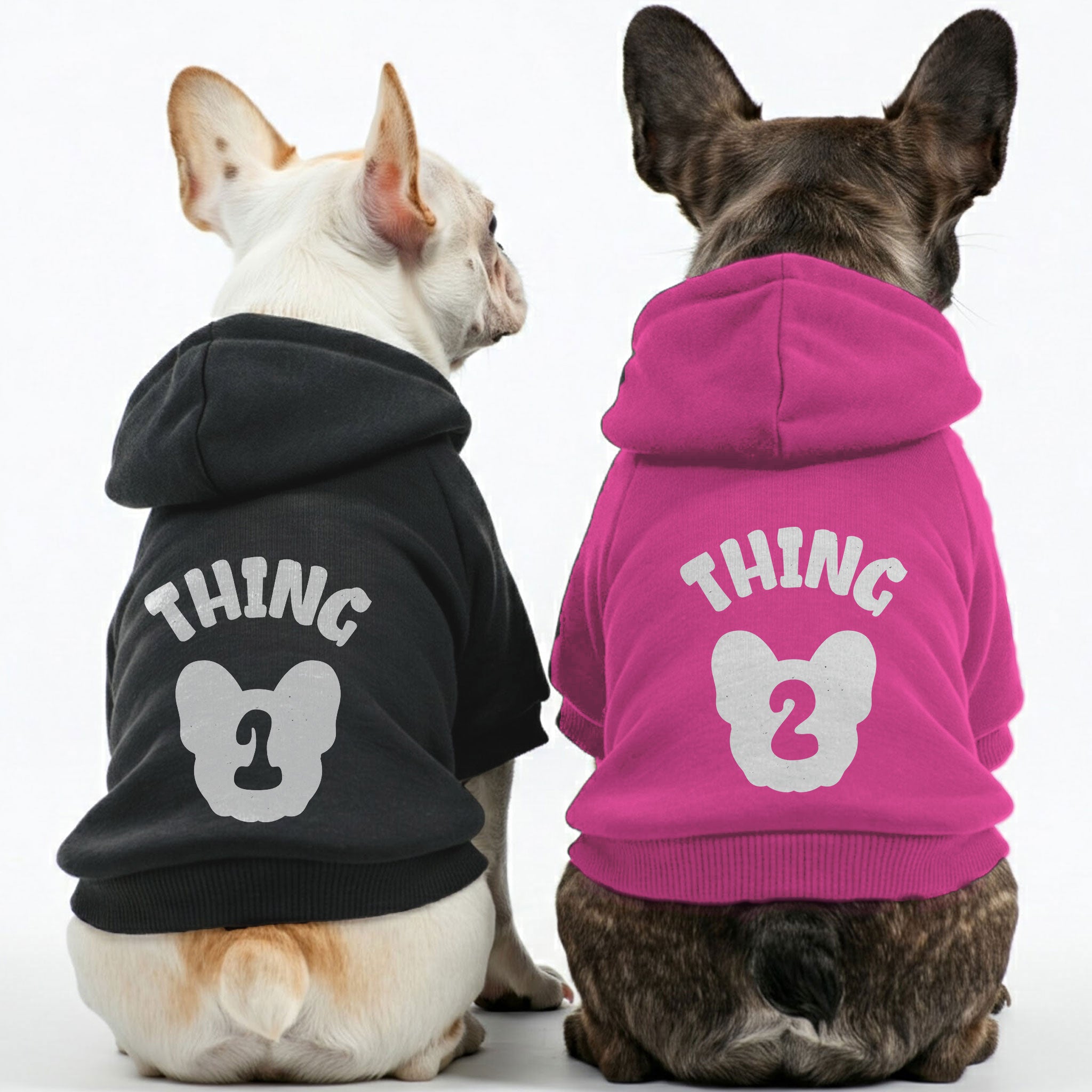 French Bulldog Thing 1 And Thing 2 Matching French Bulldog Hoodies –