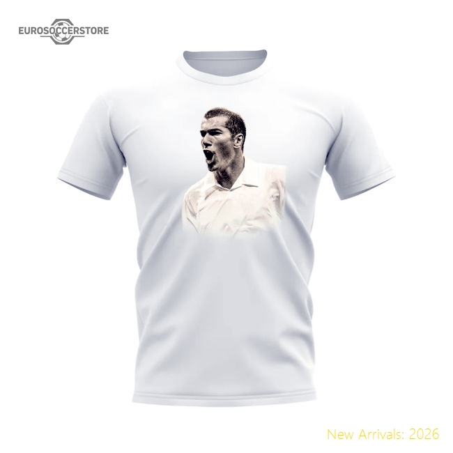 Professional-Grade Zinedine Zidane Real Madrid Legend T-Shirt (White)