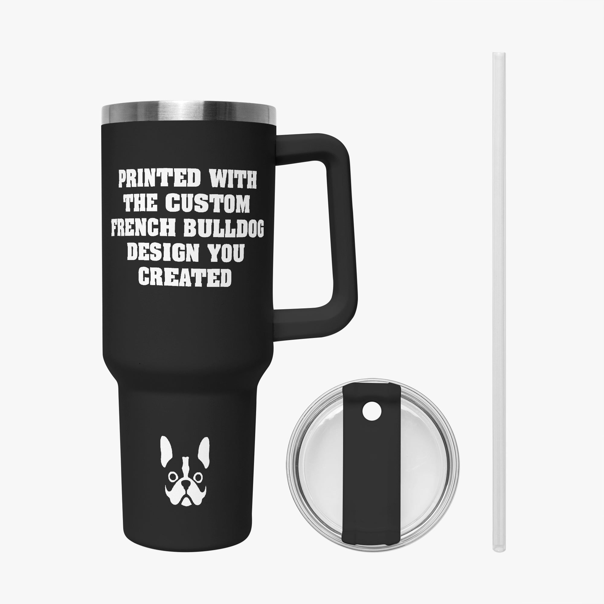 High-Quality Personalized Car Tumbler Cup for French Bulldog Lovers