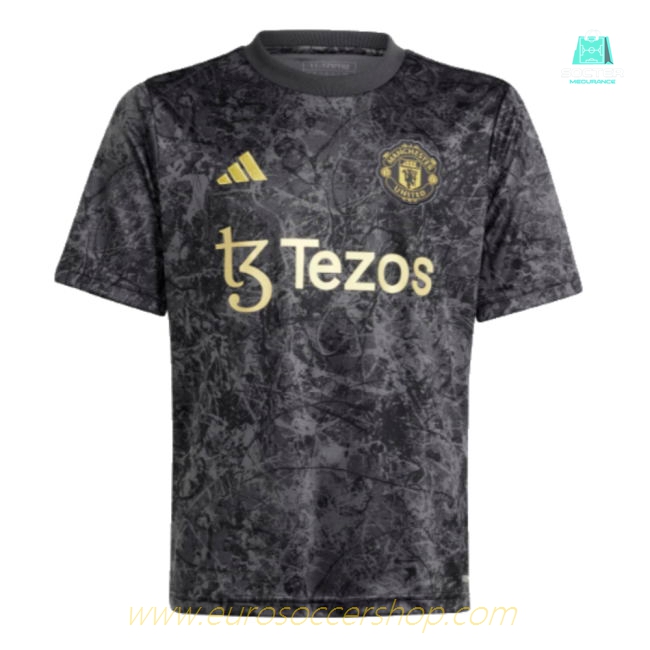 2023-2024 Man Utd Pre-Match Shirt (Black) - Kids (Beckham 7)