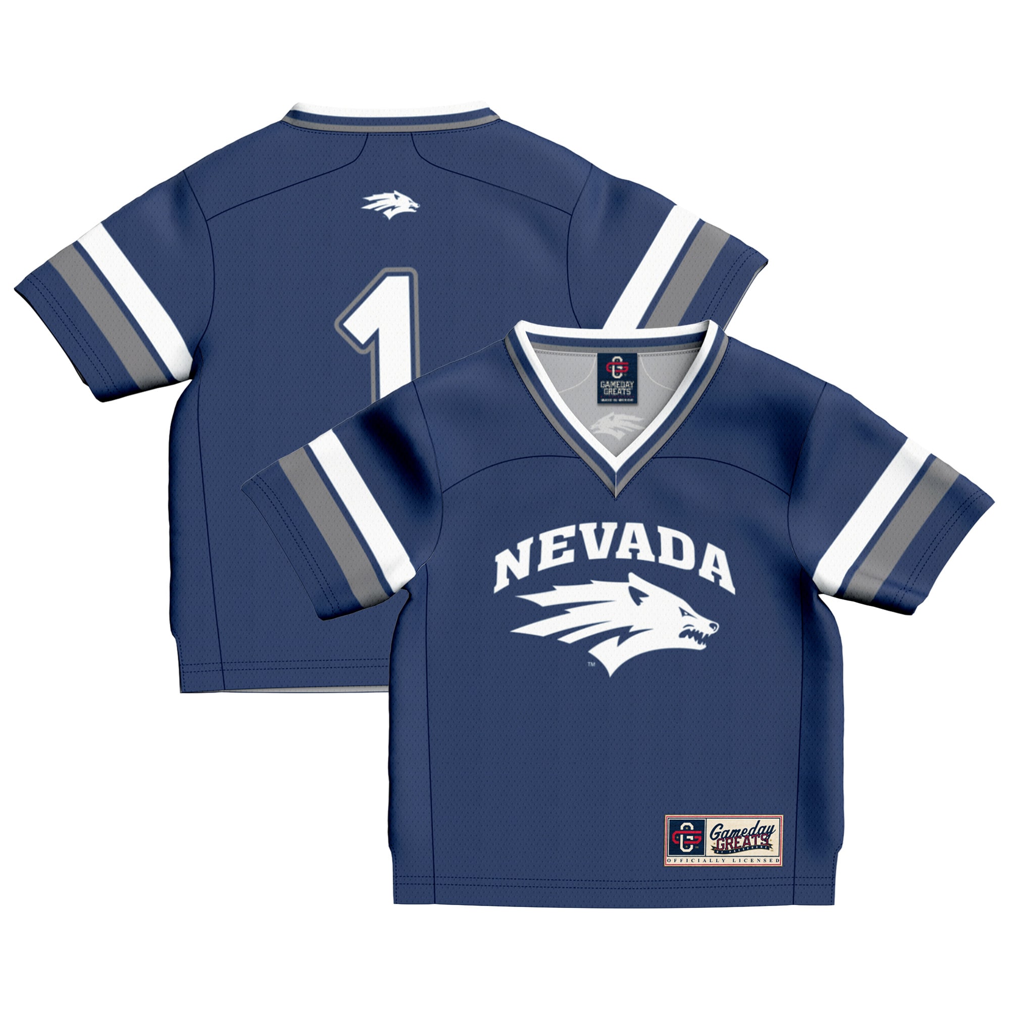 #1 Nevada Wolf Pack GameDay Greats Toddler Lightweight Collegiate Football Fashion 2026 Season Football Jersey - Navy
