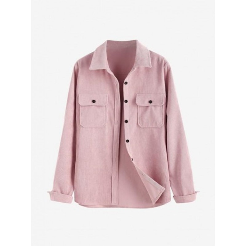 Button Up Pockets Blouse UC2786