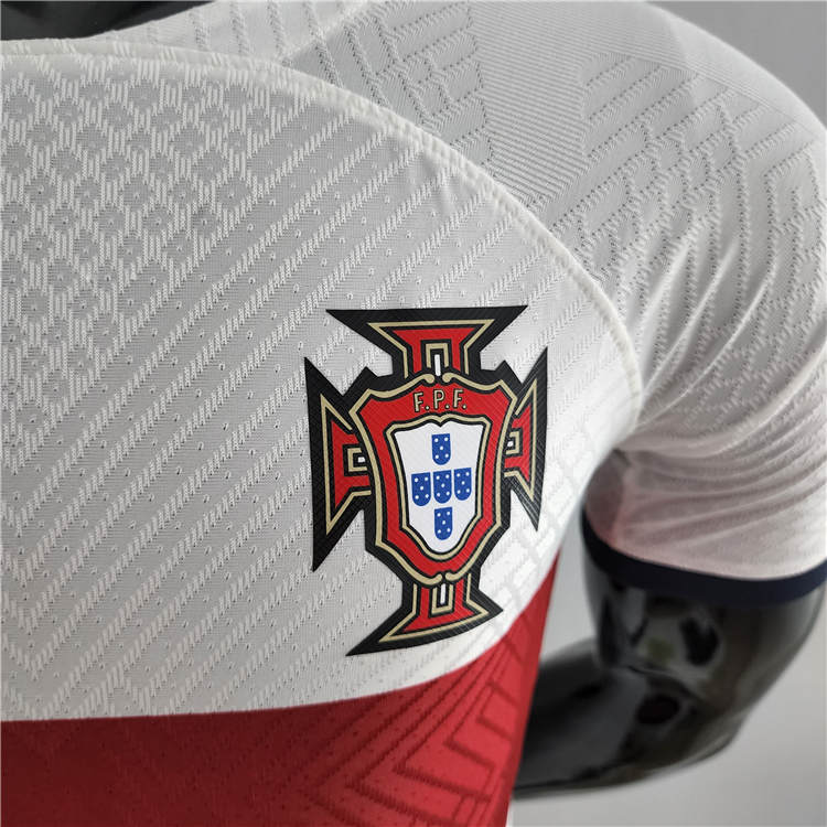 Breathable Portugal 2022 World Cup Away White Soccer Jersey Authentic