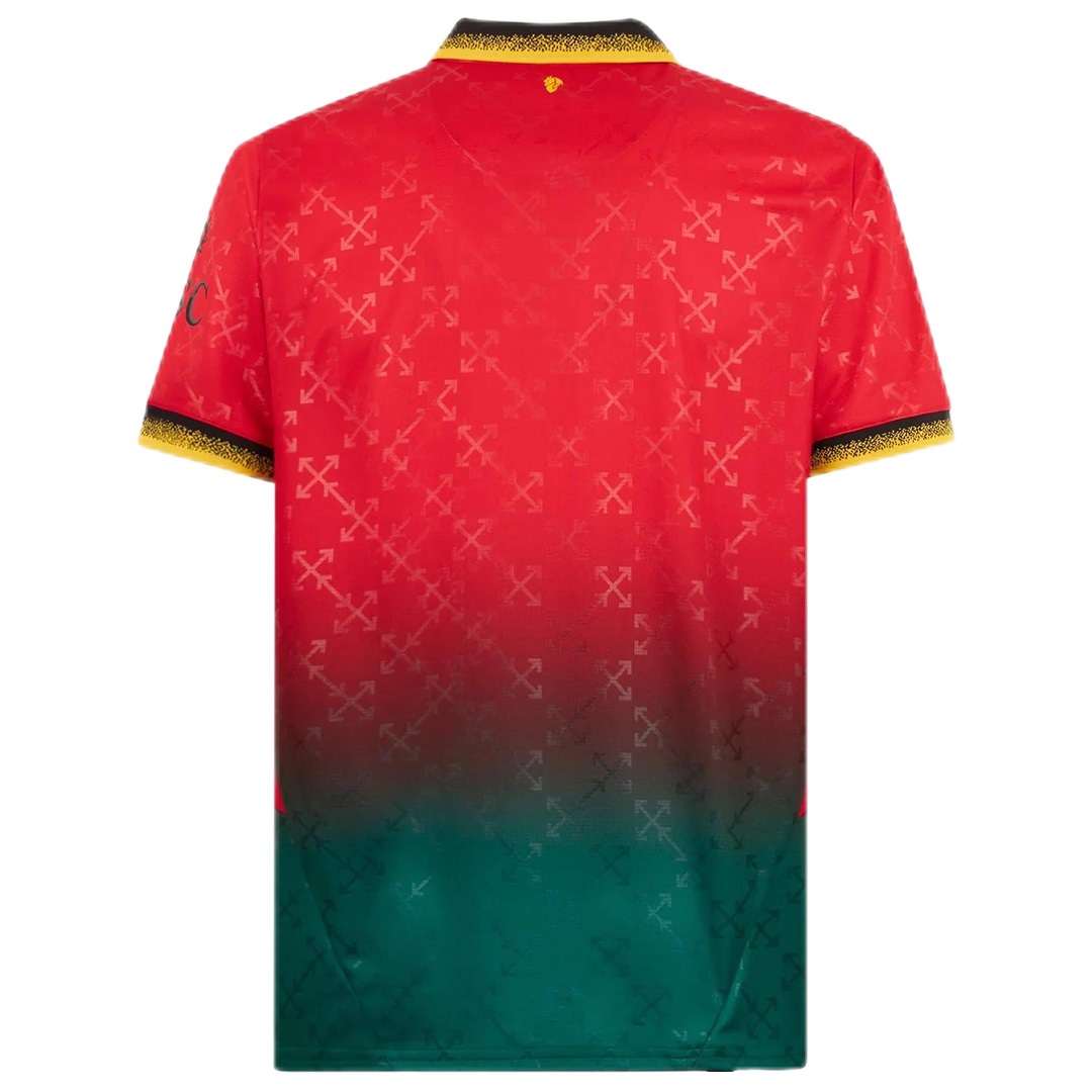 High Quality Moisture Wicking AC Milan X Off-White Shirt 2025 - Red