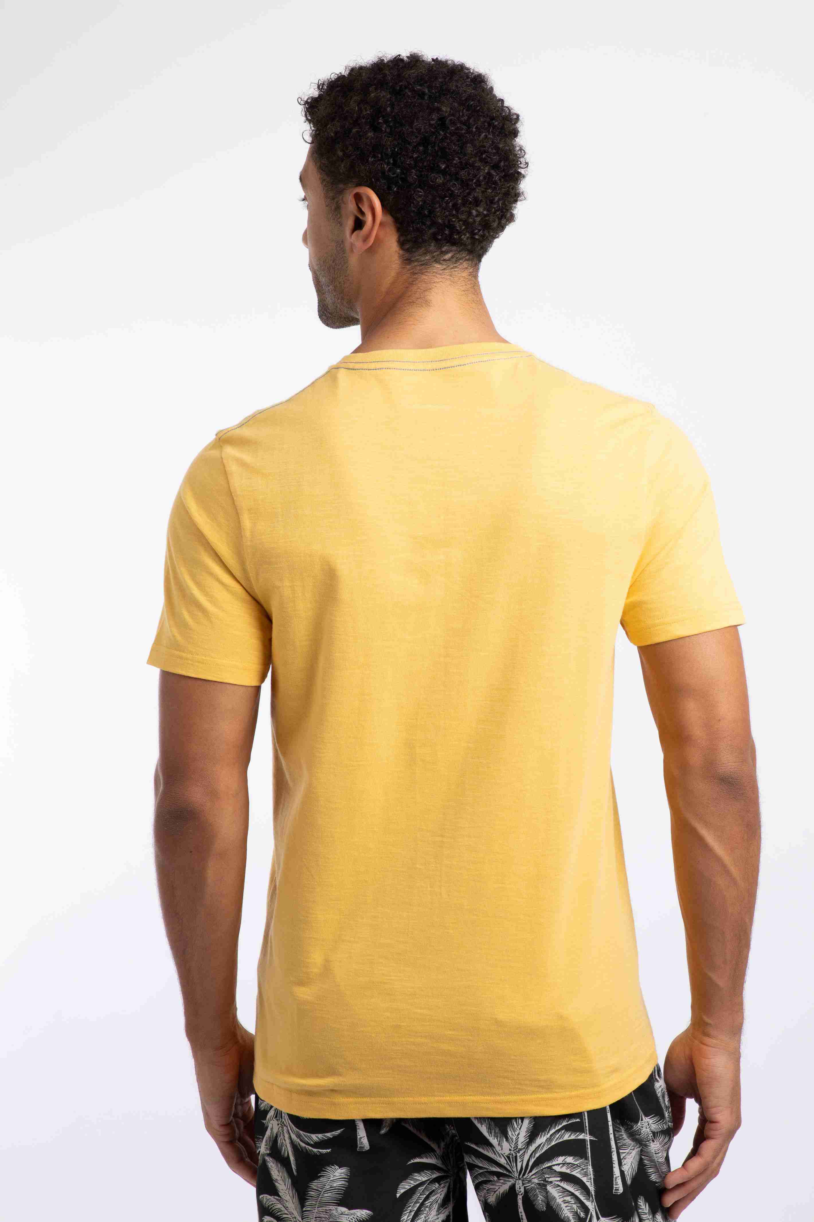 Palm Island Front Print Graphic T-Shirt Lemon Yellow