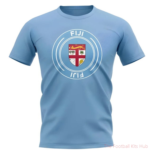 Fiji Football Badge T-Shirt (Sky)
