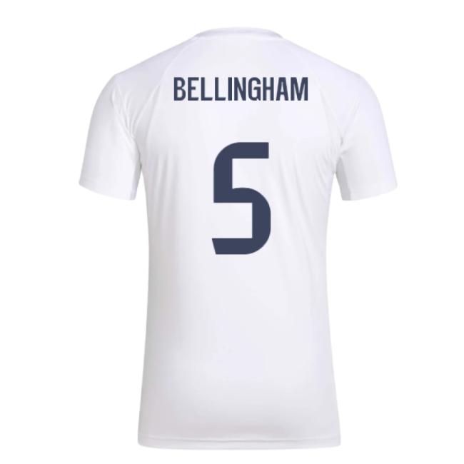 2025-2026 Madrid Real Madrid Seasonal Graphic Tee (White) (Bellingham 5)