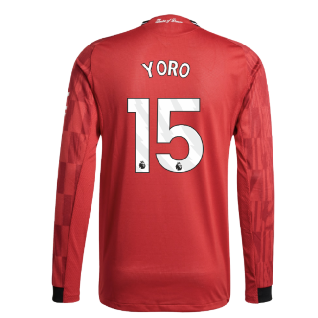 2025-2026 Man Utd Authentic Long Sleeve Home Kit (Yoro 15)