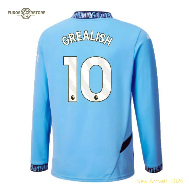 Soft Man City Kids Grealish Jersey 2024-2025 Machine-washable